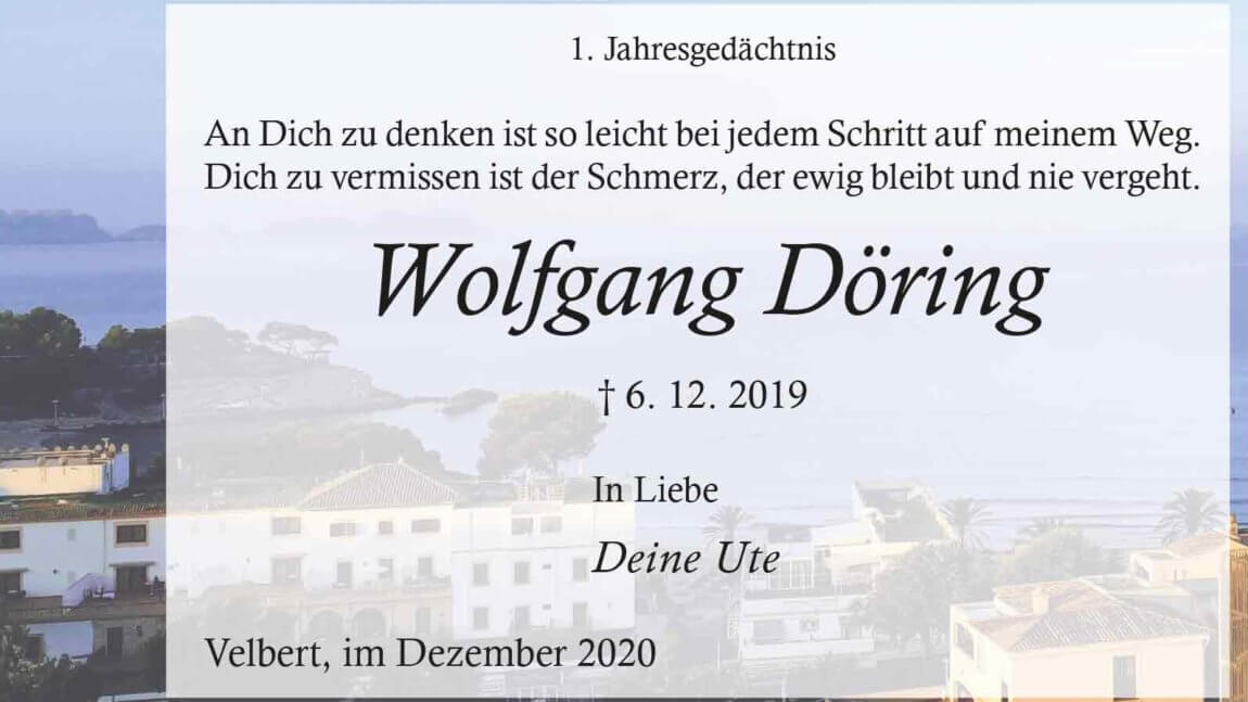 Wolfgang Döring -1. Jahresgedächtnis-
