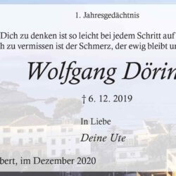 Wolfgang Döring -1. Jahresgedächtnis-