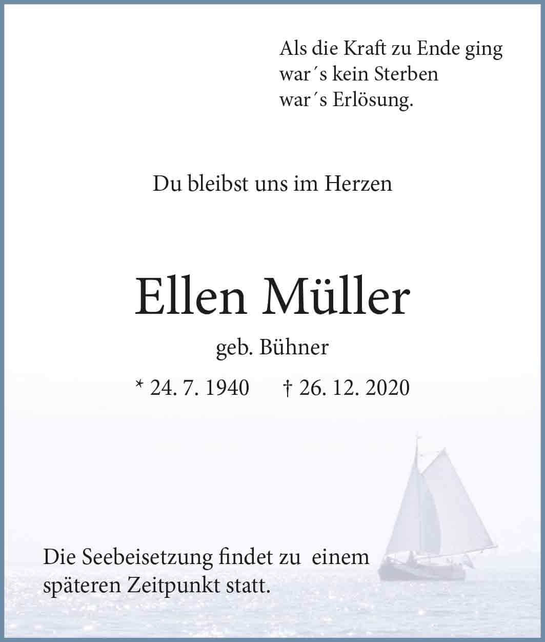 Ellen Müller † 26. 12. 2020