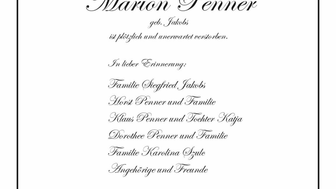 Marion Penner †