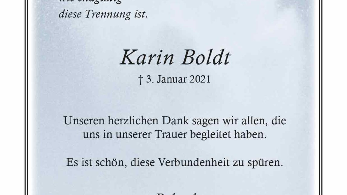 Karin Boldt -Danksagung-