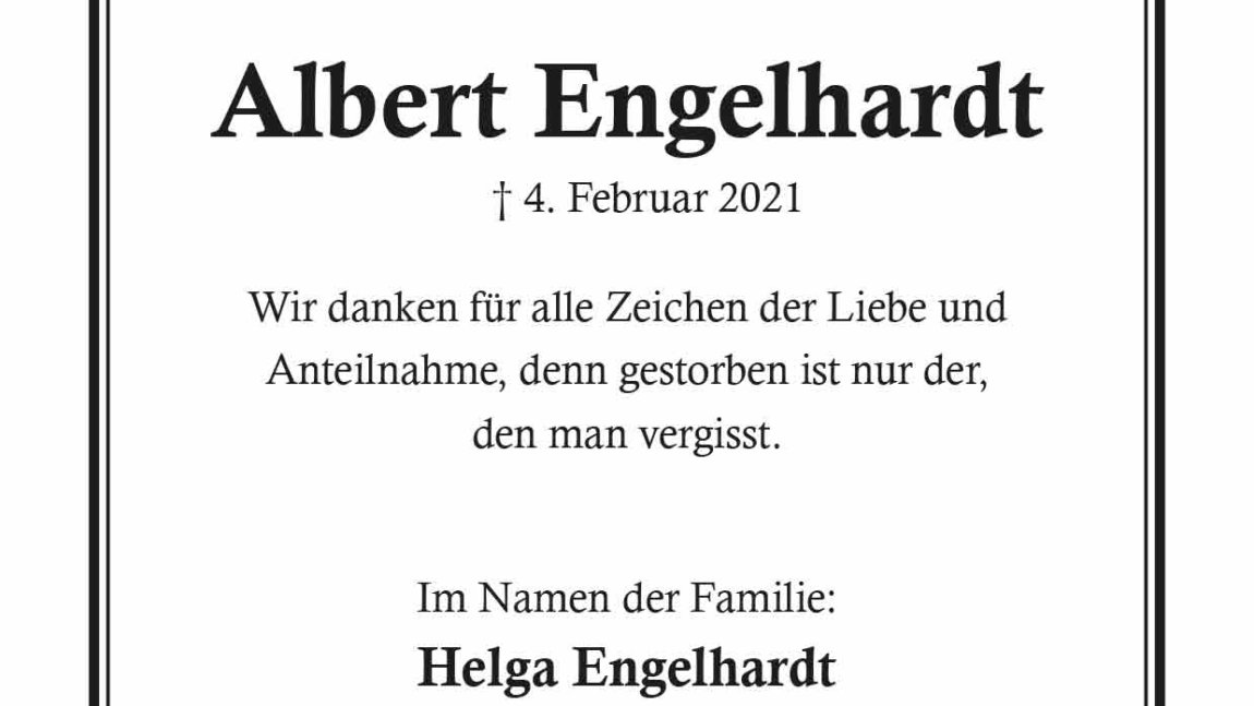 Albert Engelhardt -Danksagung-