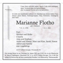 Marianne Flotho † 16. 1. 2021