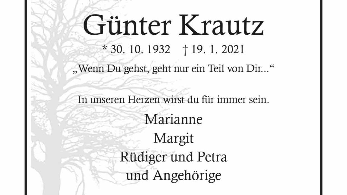 Günter Krautz † 19. 1. 2021