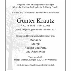 Günter Krautz † 19. 1. 2021