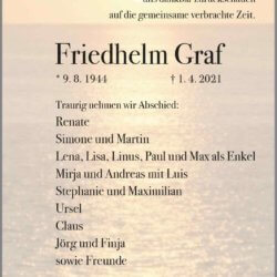 Friedhelm Graf † 1. 4. 2021