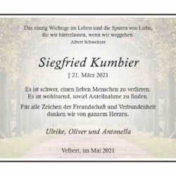 Siegfried Kumbier -Danksagung-