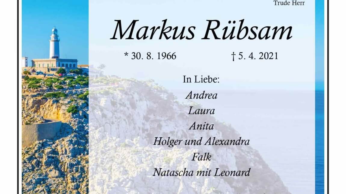 Markus Rübsam † 5. 4. 2021