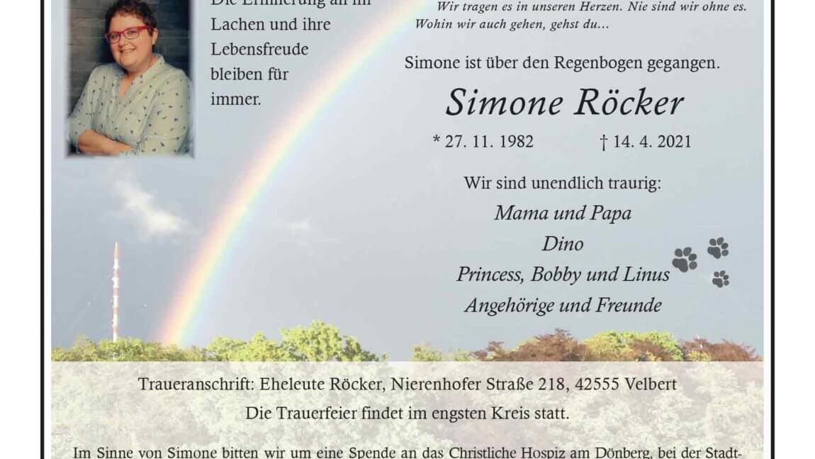 Simone Röcker † 14. 4. 2021