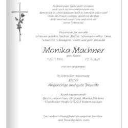 Monika Machner † 11. 6. 2021