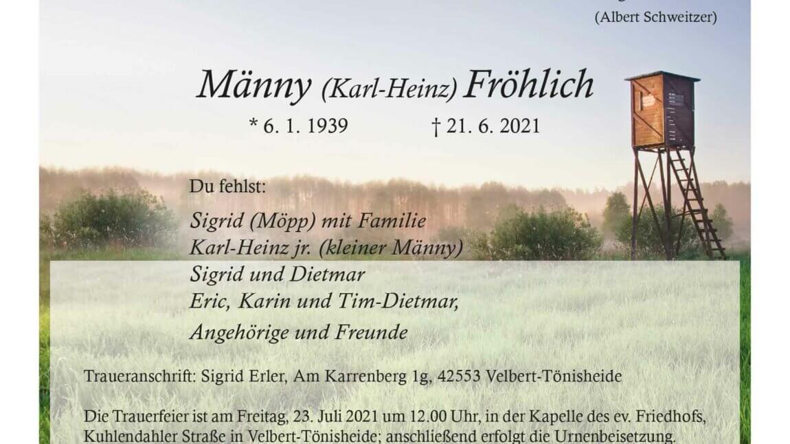 Männy Fröhlich † 21. 6. 2021