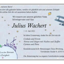 Julius Wachert † 12. 7. 2021