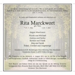 Rita Marckwort † 23. 7. 2021