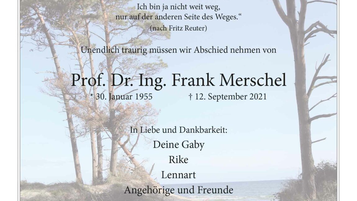 Frank Merschel † 12. 9. 2021