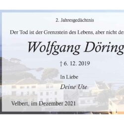 Wolfgang Döring -2. Jahresgedächtnis-