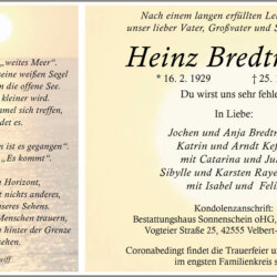 Heinz Bredtmann † 25. 11. 2021