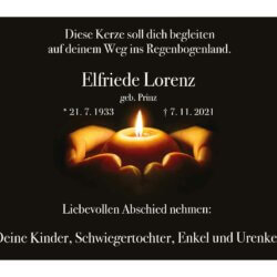 Elfriede Lorenz † 7. 11. 2021