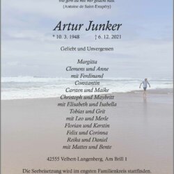 Artur Junker † 6. 12. 2021