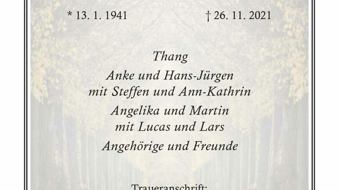 Hans-Joachim Kulik † 26. 11. 2021