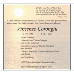 Vincenzo Corongiu † 14. 11. 2021