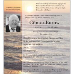 Günter Burow † 23. 10. 2021