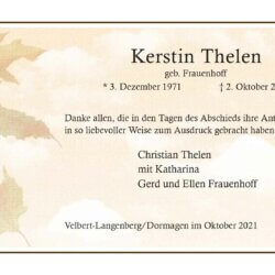 Kerstin Thelen -Danksagung-