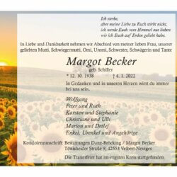 Margot Becker † 4. 1. 2022