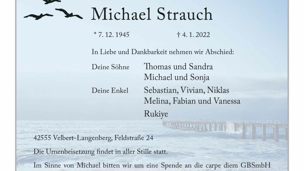Michael Strauch † 4. 1. 2022