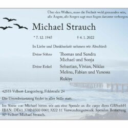 Michael Strauch † 4. 1. 2022