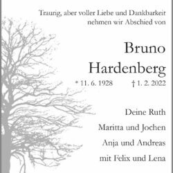 Bruno Hardenberg † 1. 2. 2022