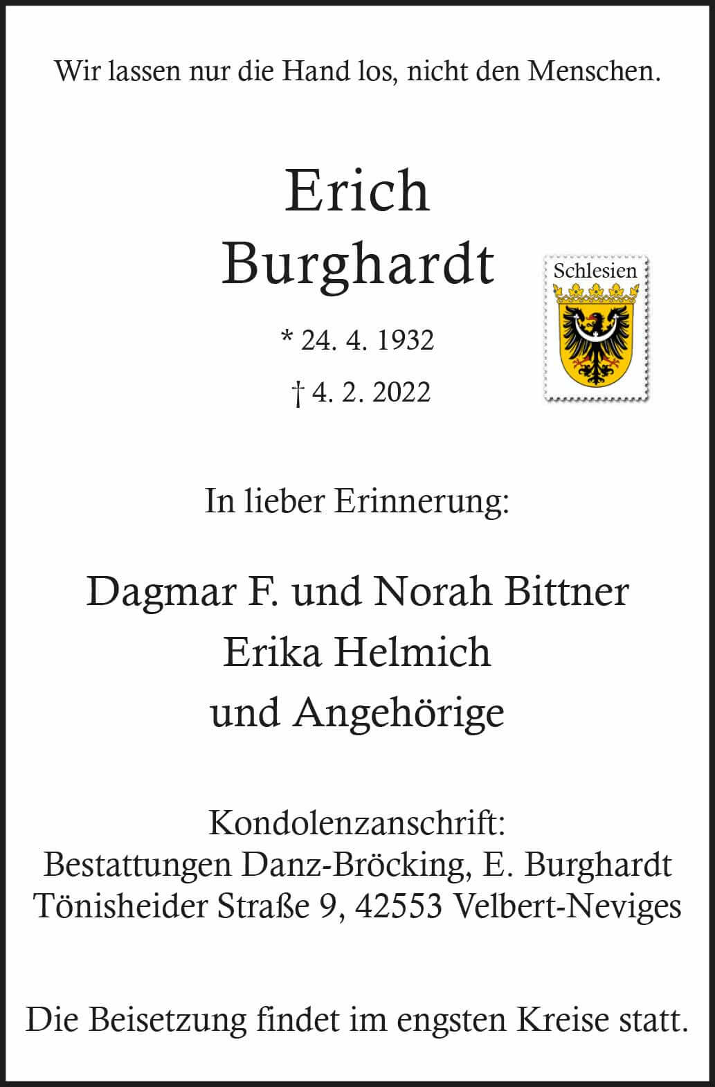 Erich Burghardt † 4. 2. 2022