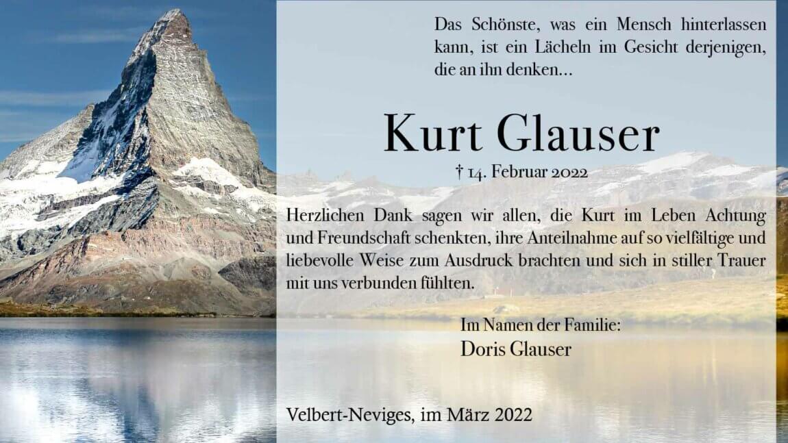 Kurt Glauser -Danksagung-