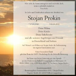 Stojan Prokin † 6. 4. 2022