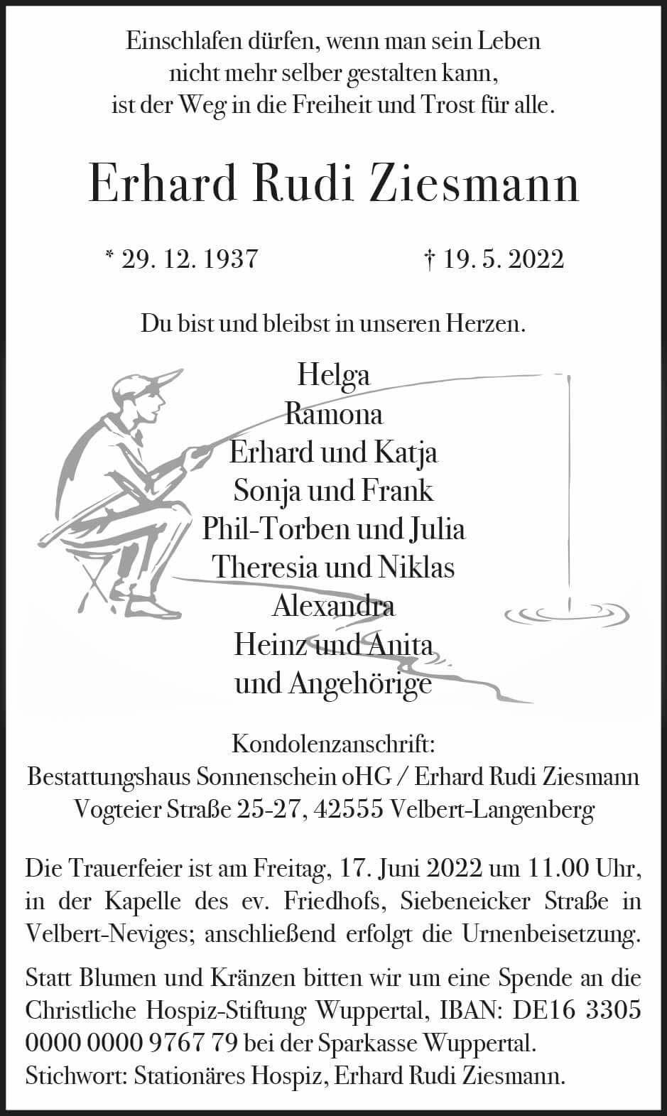 Erhard Rudi Ziesmann † 19. 5. 2022