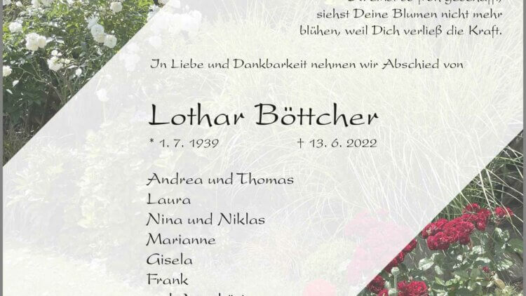 Lothar Böttcher † 13. 6. 2022