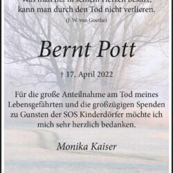 Bernt Pott -Danksagung-