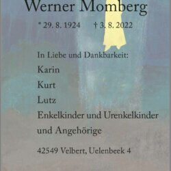 Werner Momberg † 3. 8. 2022