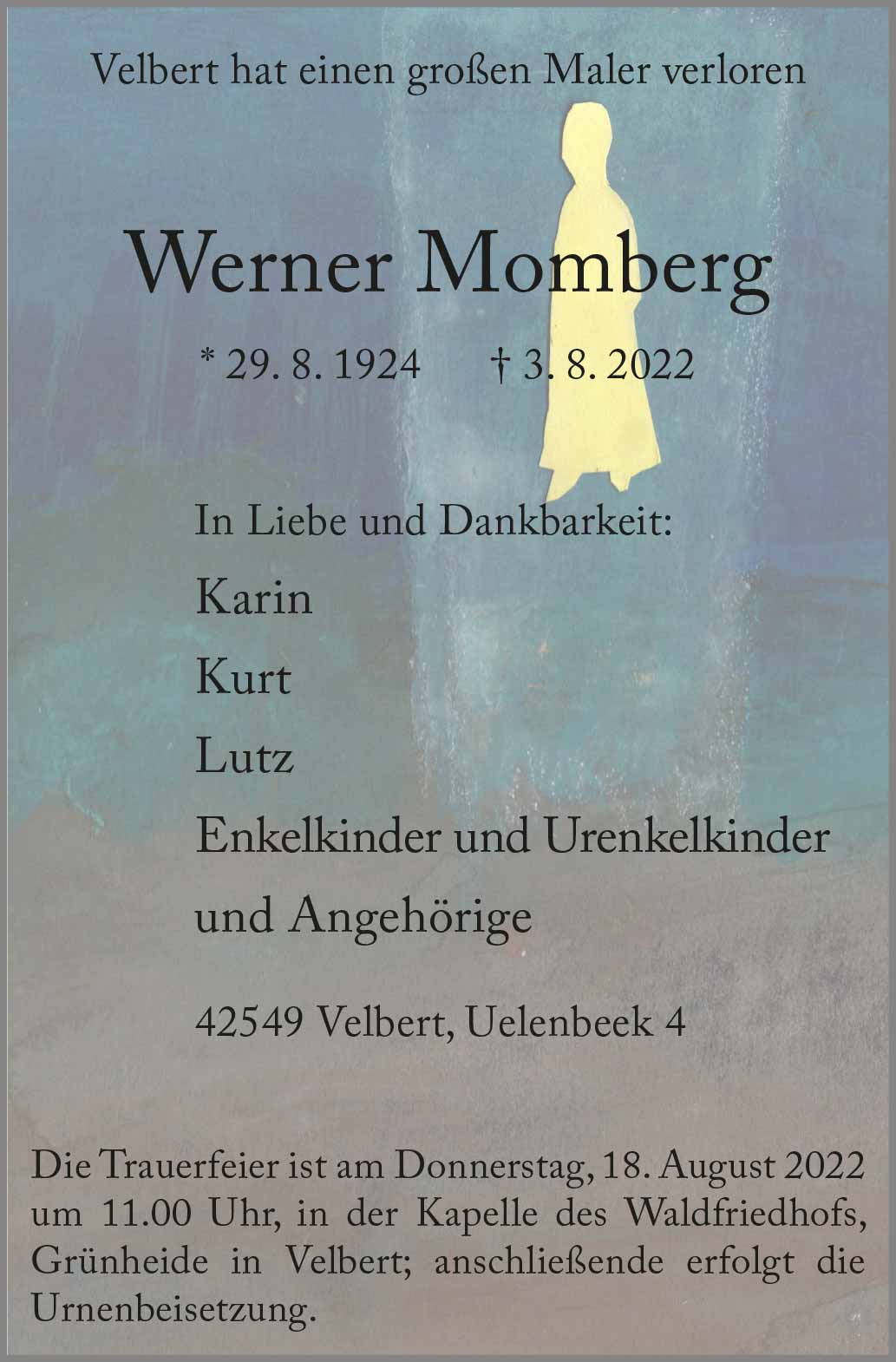 Werner Momberg † 3. 8. 2022