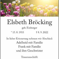 Elsbeth Bröcking † 8. 9. 2022