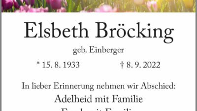 Elsbeth Bröcking † 8. 9. 2022
