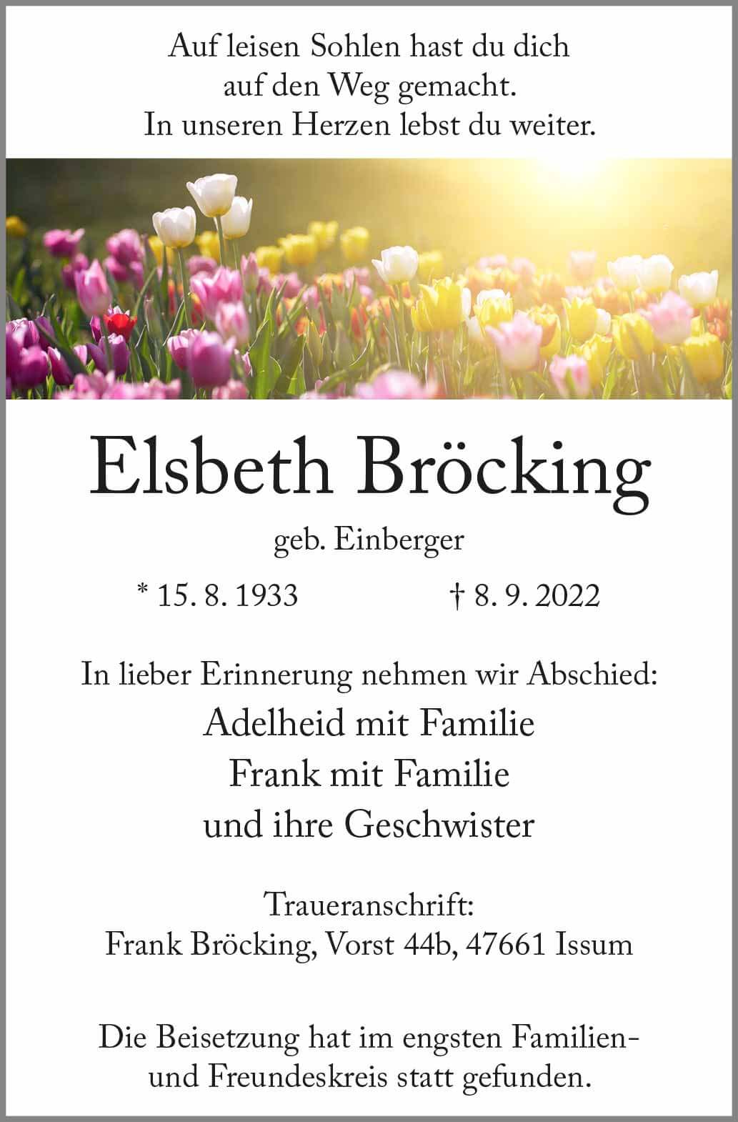 Elsbeth Bröcking † 8. 9. 2022