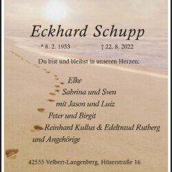 Eckhard Schupp † 22. 8. 2022