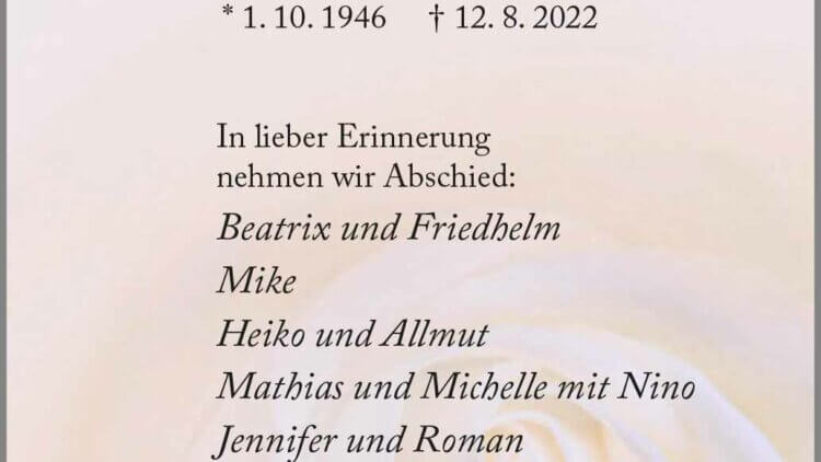 Elke Weiz † 12. 8. 2022