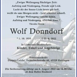 Wolf Donndorf † 22. 6. 2022