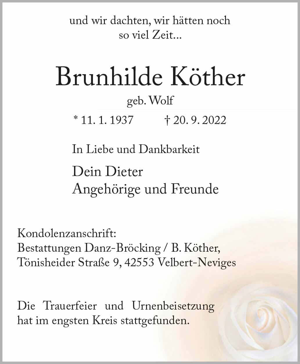 Brunhilde Köther † 20. 9. 2022