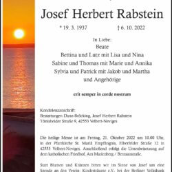 Josef Rabstein † 6. 10. 2022