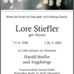 Lore Stiefler † 28. 4. 2024