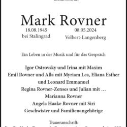 Mark Rovner † 8. 5. 2024