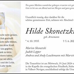 Hilde Skonetzki † 5. 6. 2024