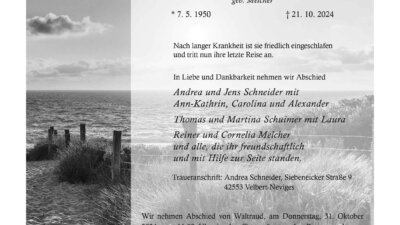 Waltraud Siebrand † 21. 10. 2024